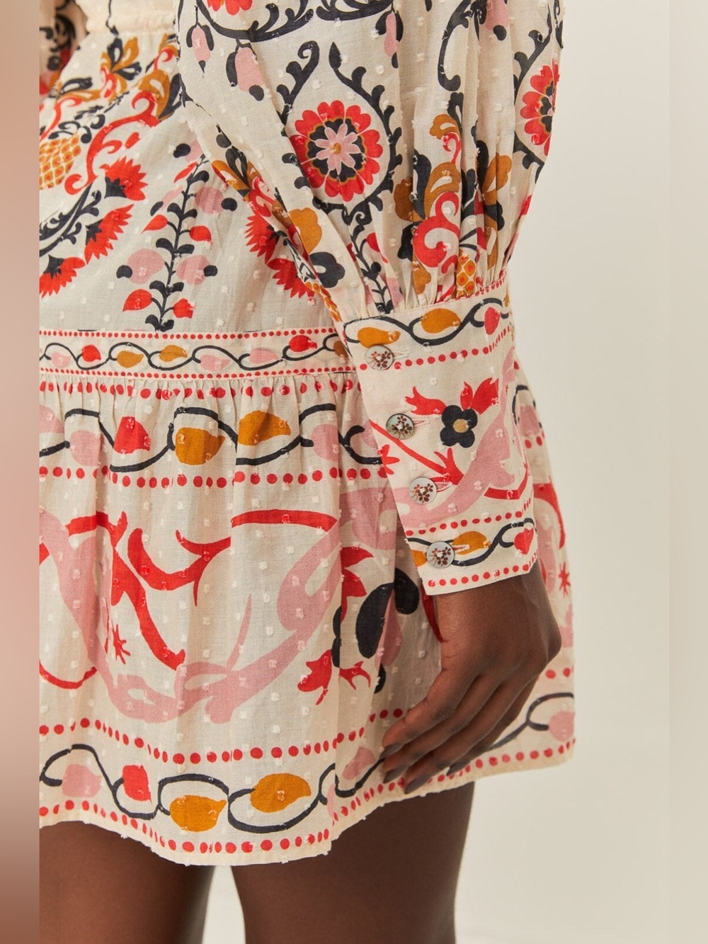 Farm Rio: Cream Cashew Mandala Mini Dress - Picture 3 of 11